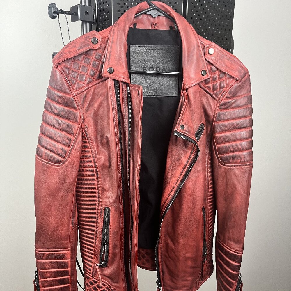 Boda Skins Burnt Red Men's Medium Kay Michaels leather jacket